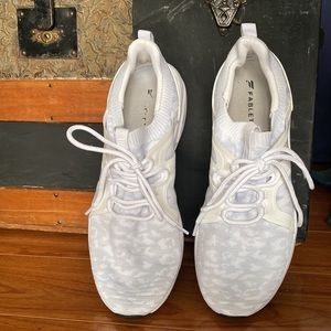 Fabletics White Leopard Print Performance Sneaker, Size 10